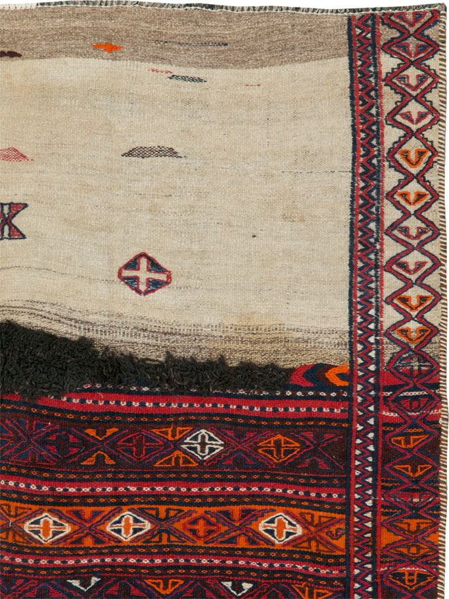 Vintage Persian Chaharmahal Bakhtiari Tacheh Flatweave Kilim , No.25648 - Gss