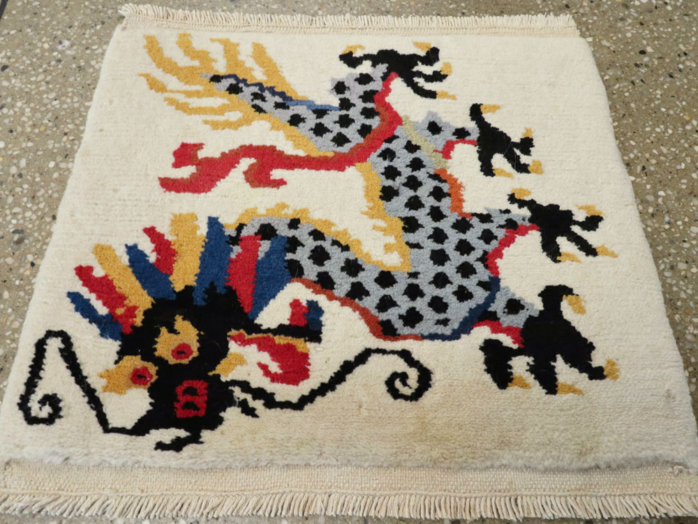 Vintage Chinese Dragon Art Deco Rug, No.25656 - Gss