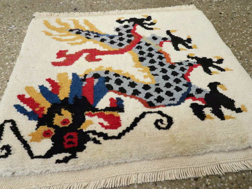 Vintage Chinese Dragon Art Deco Rug, No.25656 - Gss