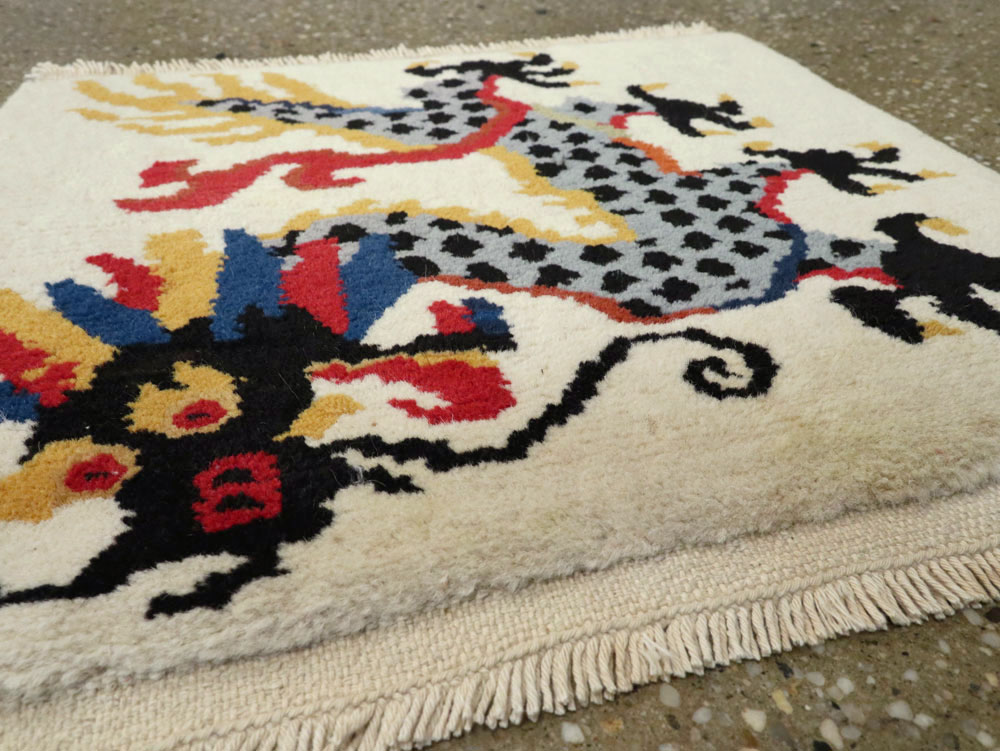 Vintage Chinese Dragon Art Deco Rug, No.25656 - Gss