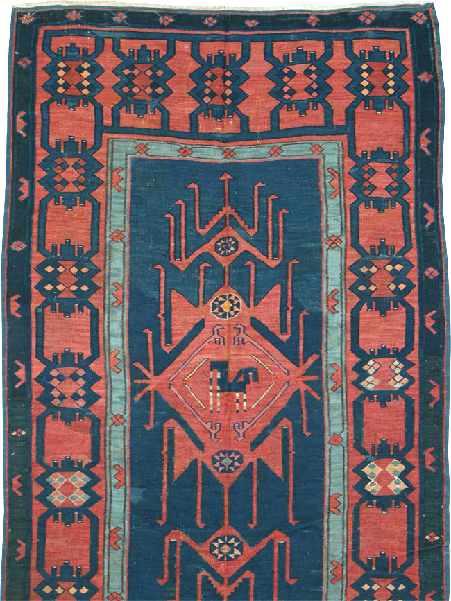 Antique Caucasian Avar Kilim Gallery Carpet, No.25659 - Gss