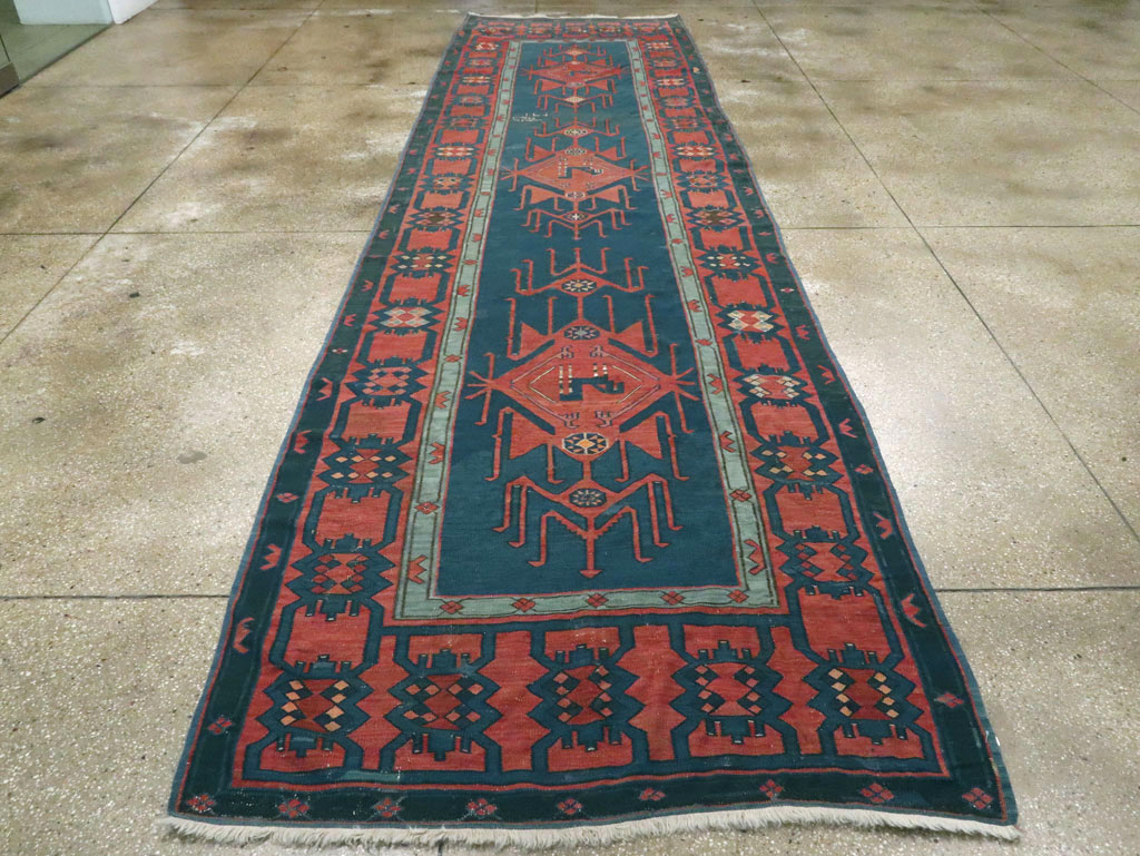 Antique Caucasian Avar Kilim Gallery Carpet, No.25659 - Gss
