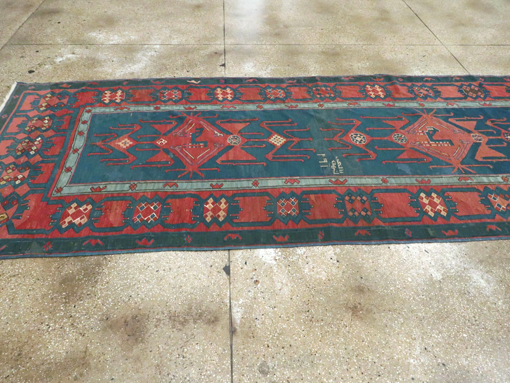 Antique Caucasian Avar Kilim Gallery Carpet, No.25659 - Gss