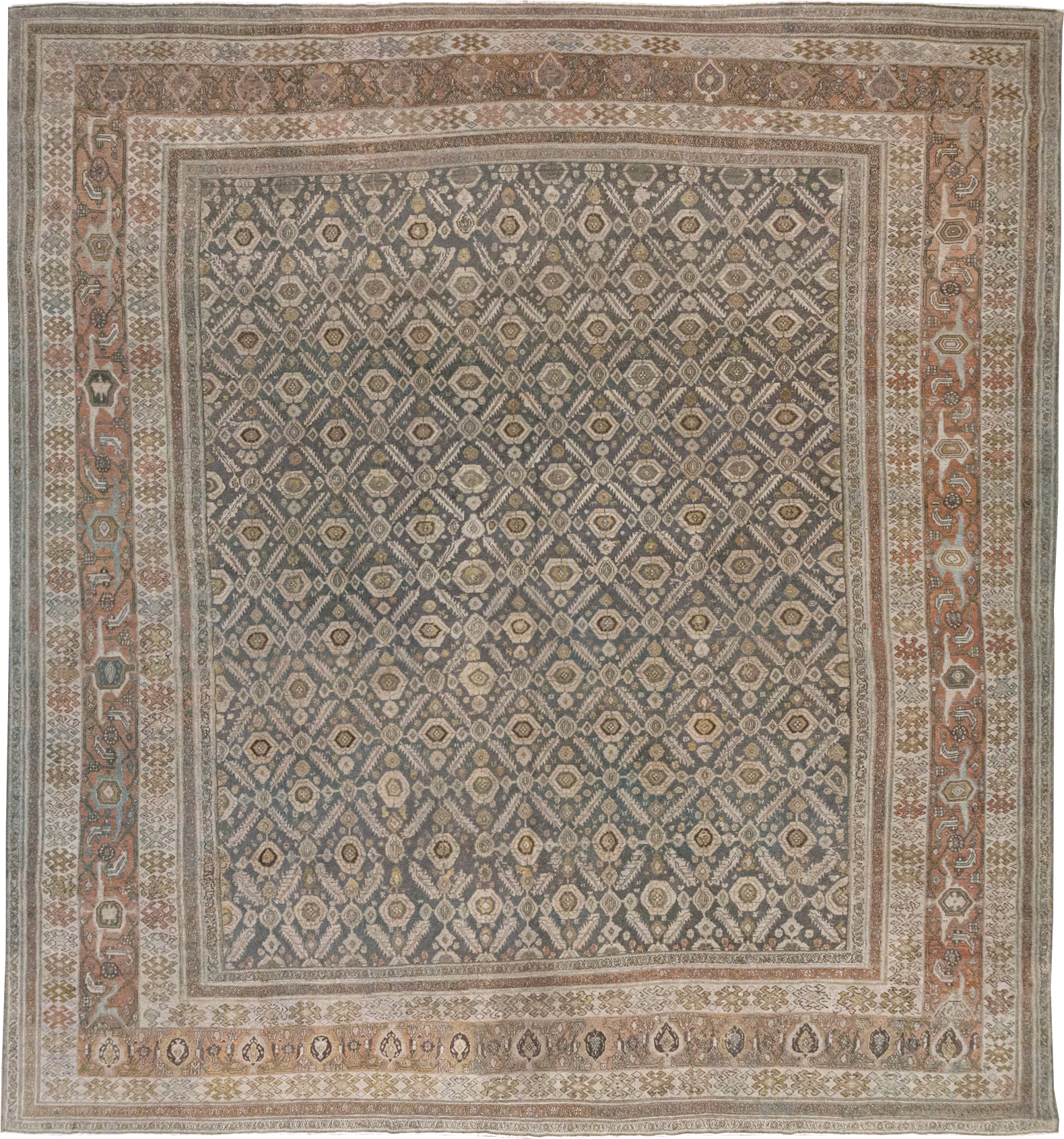 Antique Persian Bibikabad Large Square Carpet, No.25662 - Gss