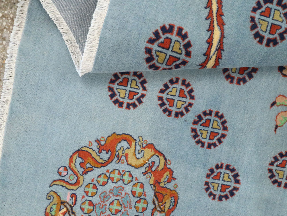 Vintage Persian Mashad Pictorial Rug, No.25698 - Gss