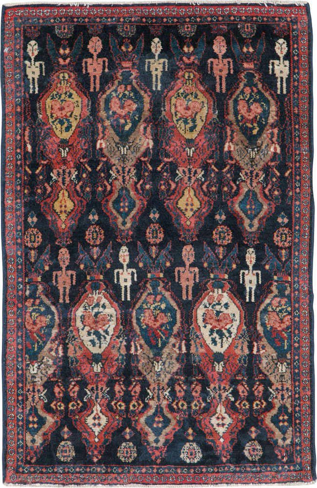 Vintage Persian Senneh Pictorial Rug (Pair: 1 of 2), No.25705 - Gss