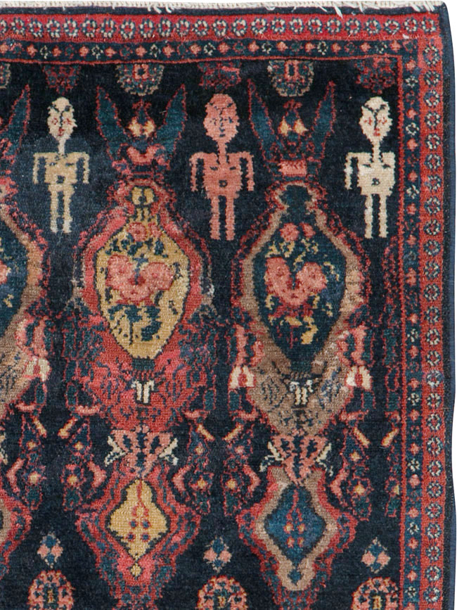 Vintage Persian Senneh Pictorial Rug (Pair: 1 of 2), No.25705 - Gss
