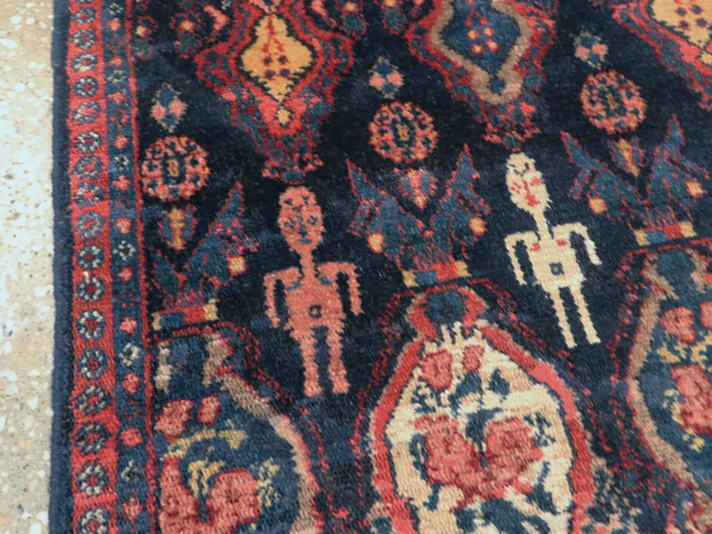 Vintage Persian Senneh Pictorial Rug (Pair: 1 of 2), No.25705 - Gss