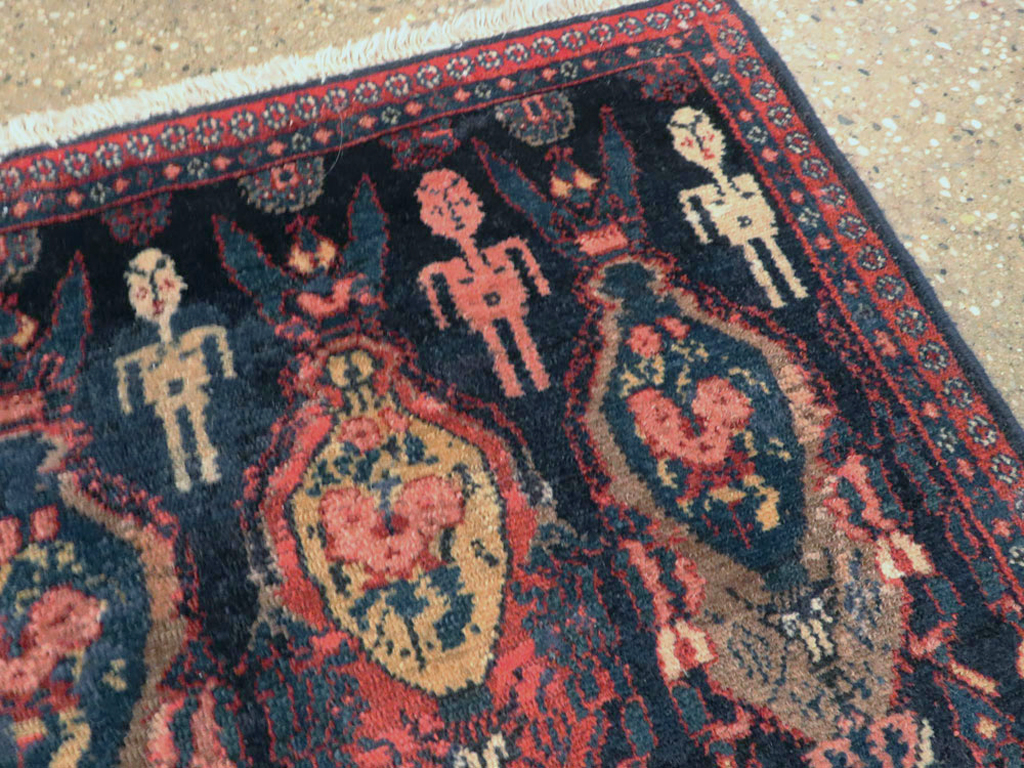 Vintage Persian Senneh Pictorial Rug (Pair: 1 of 2), No.25705 - Gss