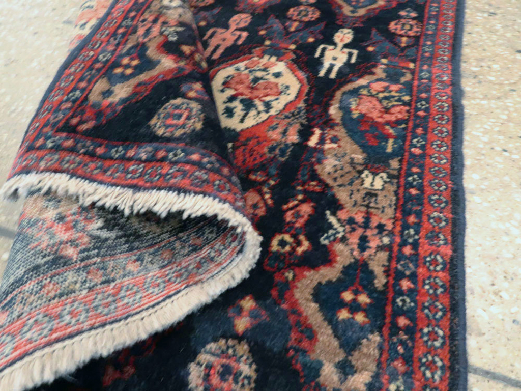 Vintage Persian Senneh Pictorial Rug (Pair: 1 of 2), No.25705 - Gss