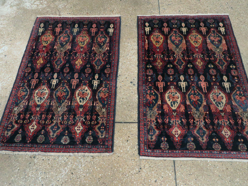 Vintage Persian Senneh Pictorial Rug (Pair: 1 of 2), No.25705 - Gss