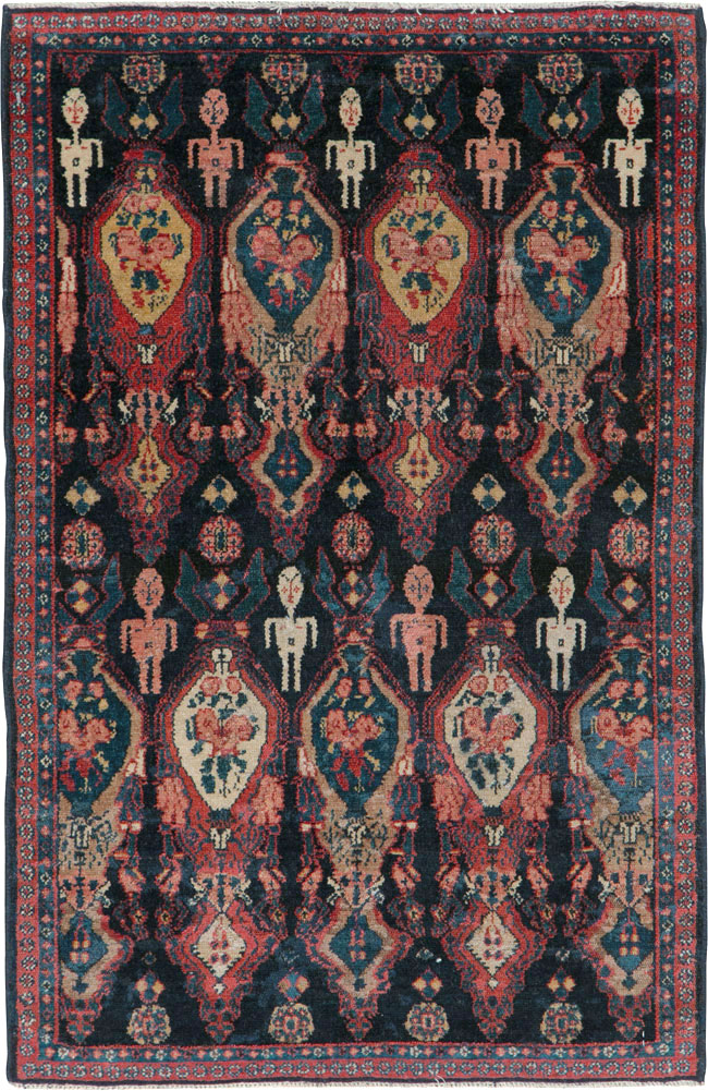 Vintage Persian Senneh Pictorial Rug (Pair: 2 of 2), No.25706 - Gss
