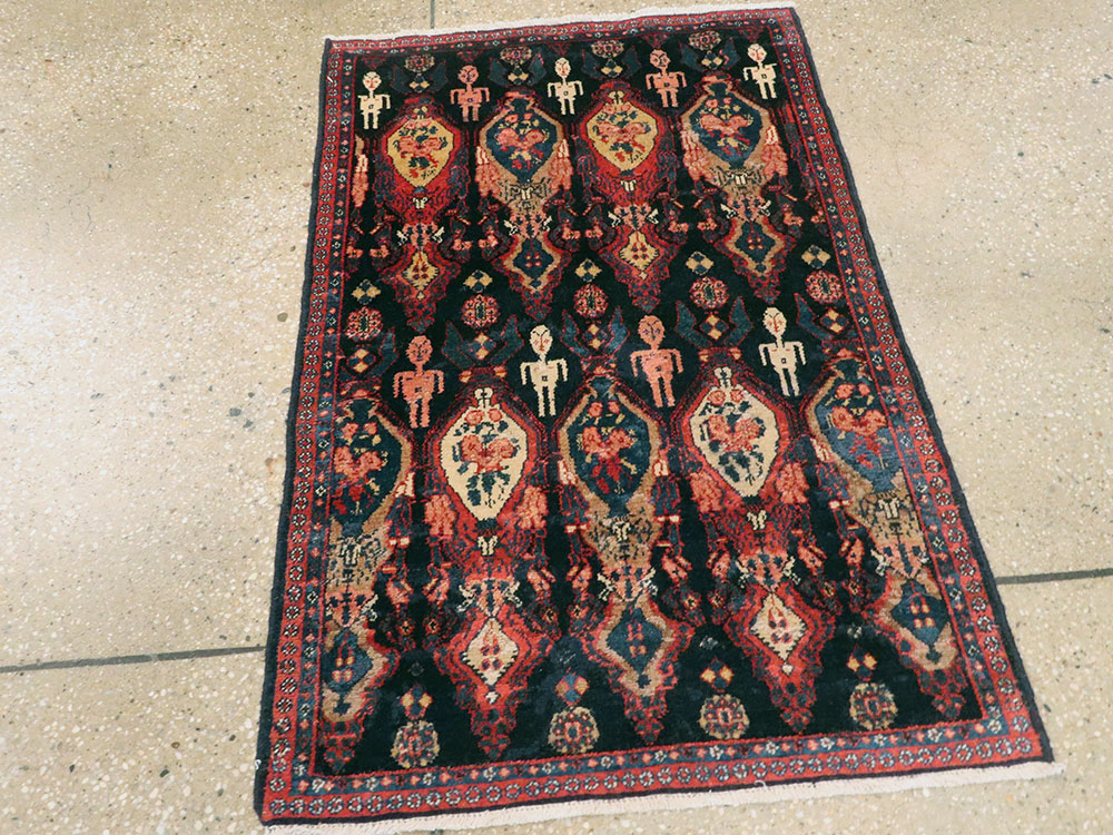 Vintage Persian Senneh Pictorial Rug (Pair: 2 of 2), No.25706 - Gss
