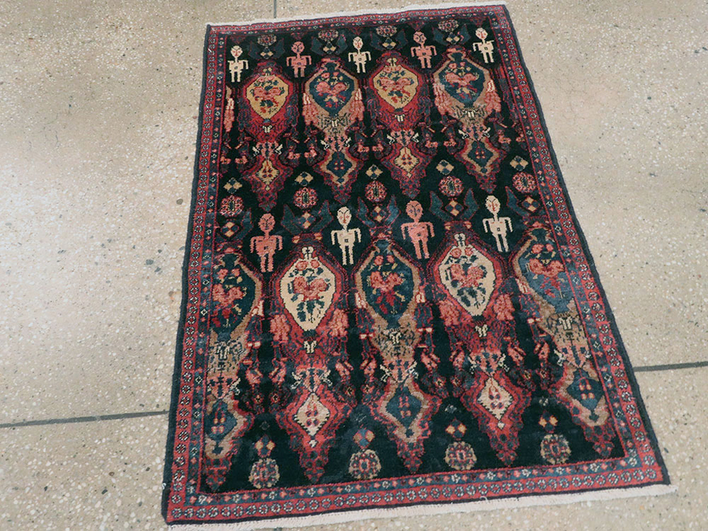Vintage Persian Senneh Pictorial Rug (Pair: 2 of 2), No.25706 - Gss