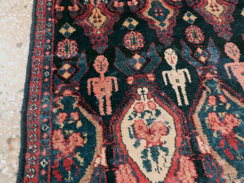 Vintage Persian Senneh Pictorial Rug (Pair: 2 of 2), No.25706 - Gss