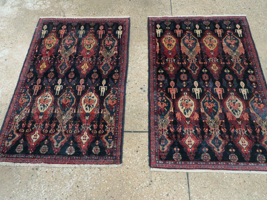 Vintage Persian Senneh Pictorial Rug (Pair: 2 of 2), No.25706 - Gss