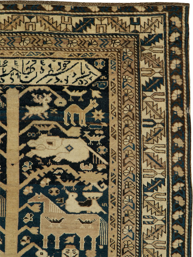 Antique Caucasian Shirvan Pictorial Rug, No.25720 - Gss