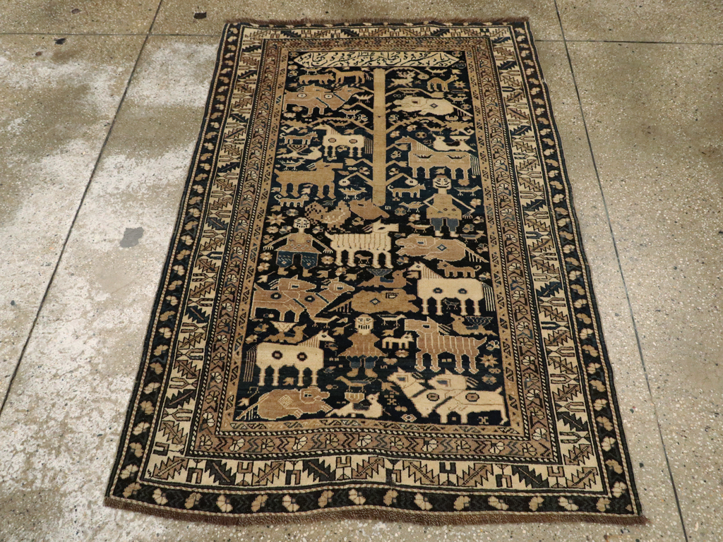 Antique Caucasian Shirvan Pictorial Rug, No.25720 - Gss
