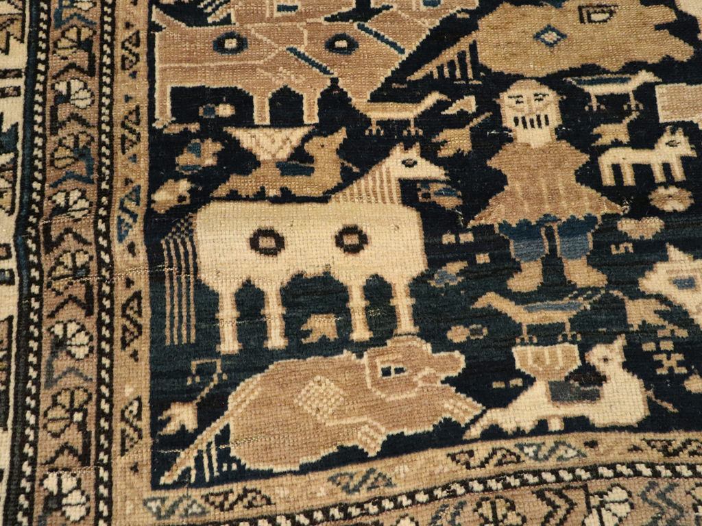 Antique Caucasian Shirvan Pictorial Rug, No.25720 - Gss