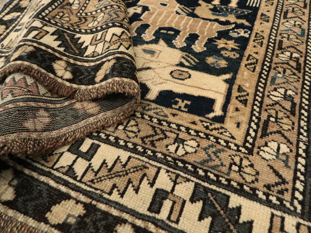 Antique Caucasian Shirvan Pictorial Rug, No.25720 - Gss