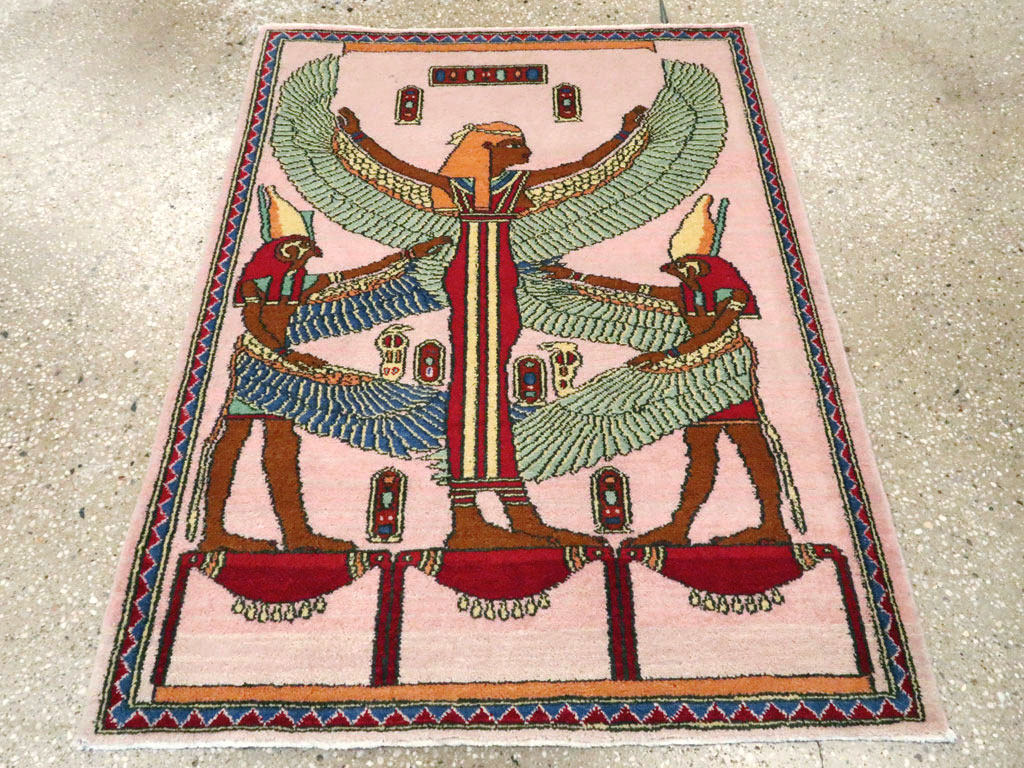 Vintage Goddess Isis Egyptian Pictorial Rug, No.25727 - Gss