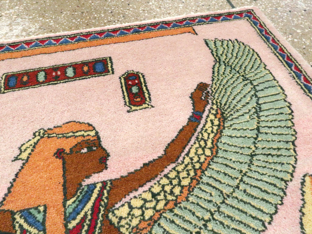 Vintage Goddess Isis Egyptian Pictorial Rug, No.25727 - Gss