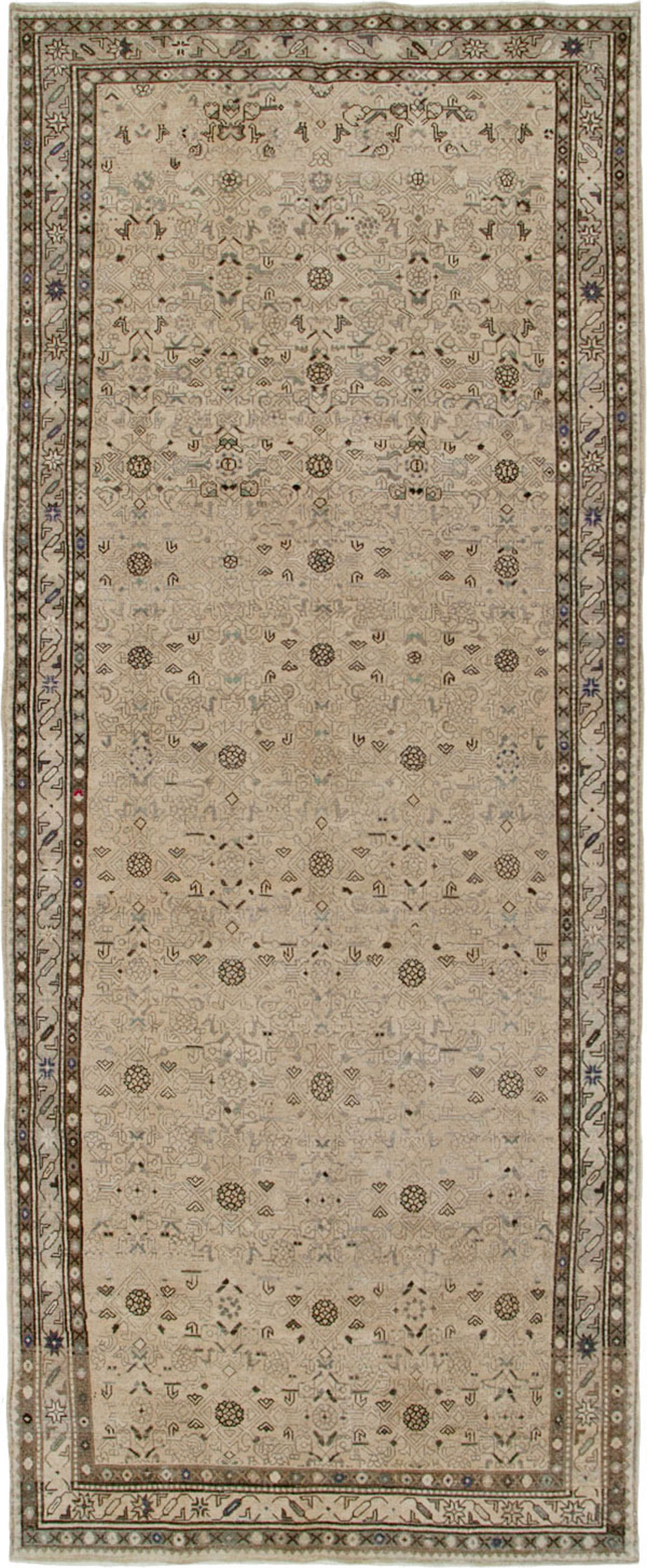 Vintage Persian Malayer Wide Gallery Runner, No.25759 - Gss