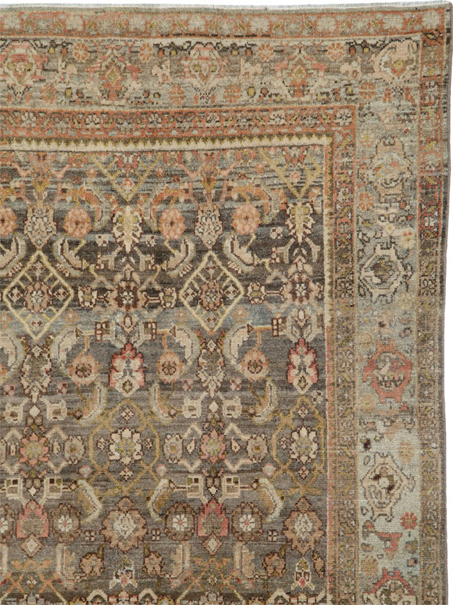 Vintage Persian Malayer Wide Gallery Runner, No.25776 - Gss