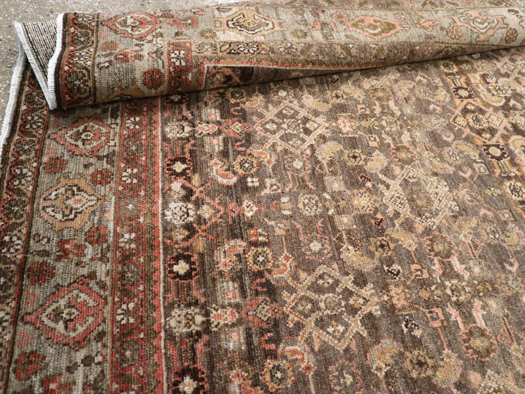 Vintage Persian Malayer Wide Gallery Runner, No.25776 - Gss