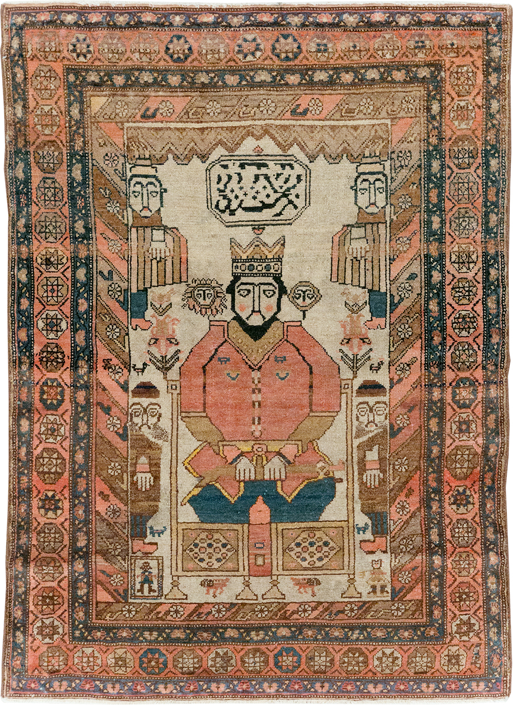 Antique Persian Pictorial Malayer Rug, No.25808 - Gss