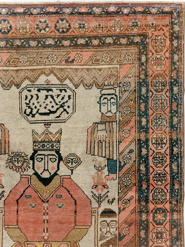 Antique Persian Pictorial Malayer Rug, No.25808 - Gss