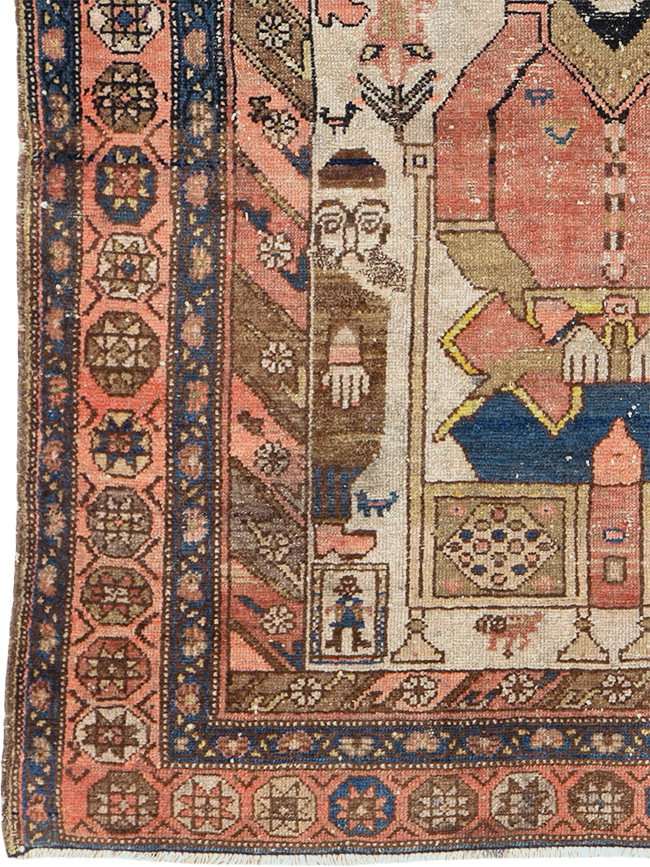Antique Persian Pictorial Malayer Rug, No.25808 - Gss