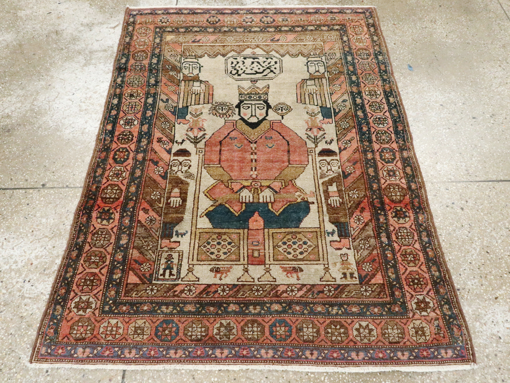 Antique Persian Pictorial Malayer Rug, No.25808 - Gss