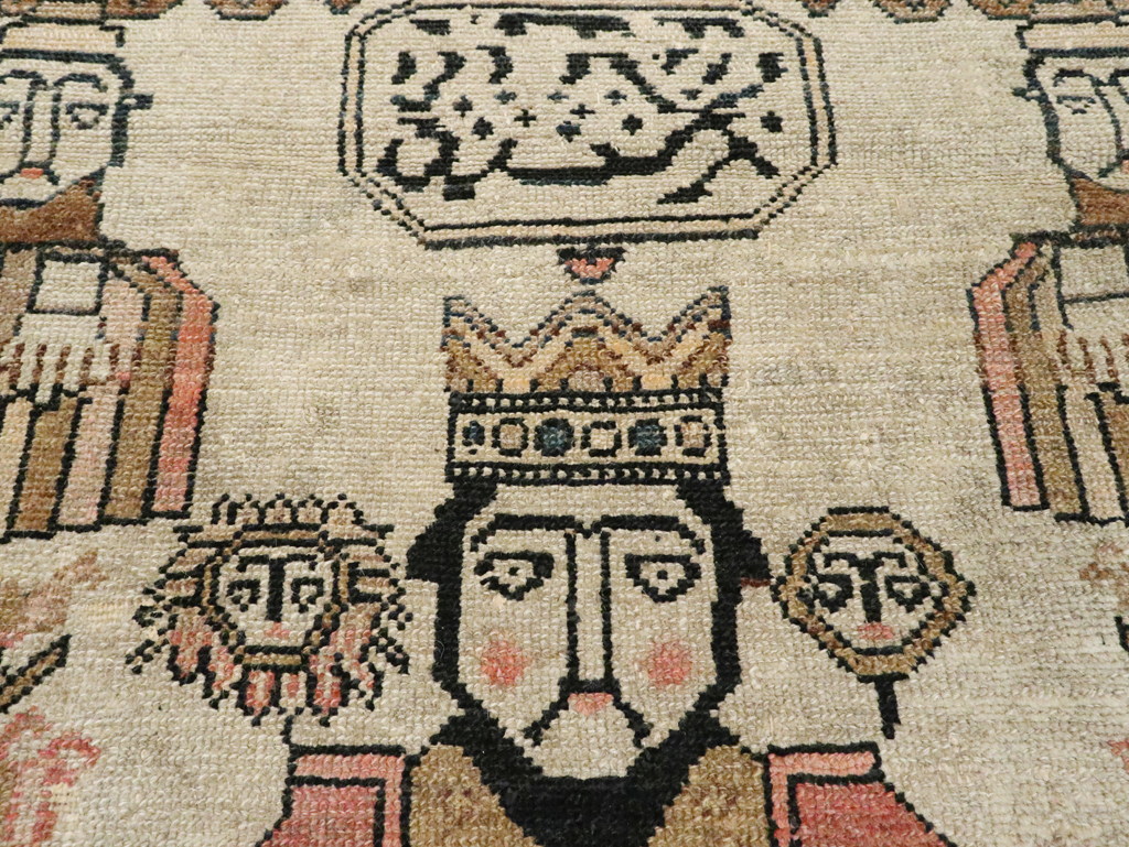 Antique Persian Pictorial Malayer Rug, No.25808 - Gss