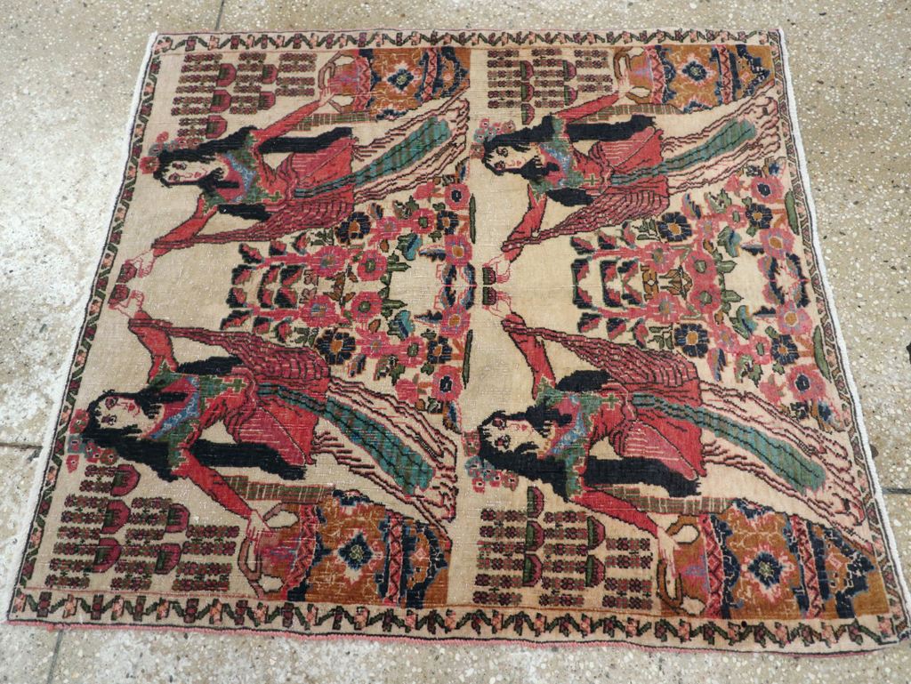 Vintage Persian Tabriz Pictorial Rug, No.25829 - Gss