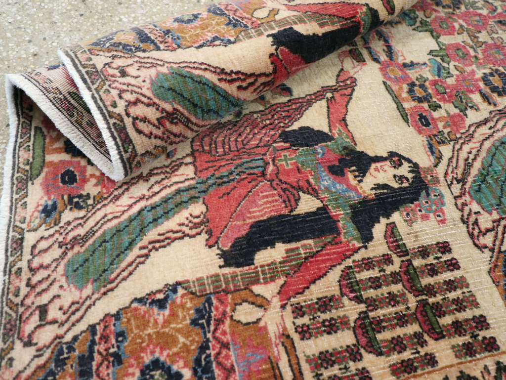 Vintage Persian Tabriz Pictorial Rug, No.25829 - Gss