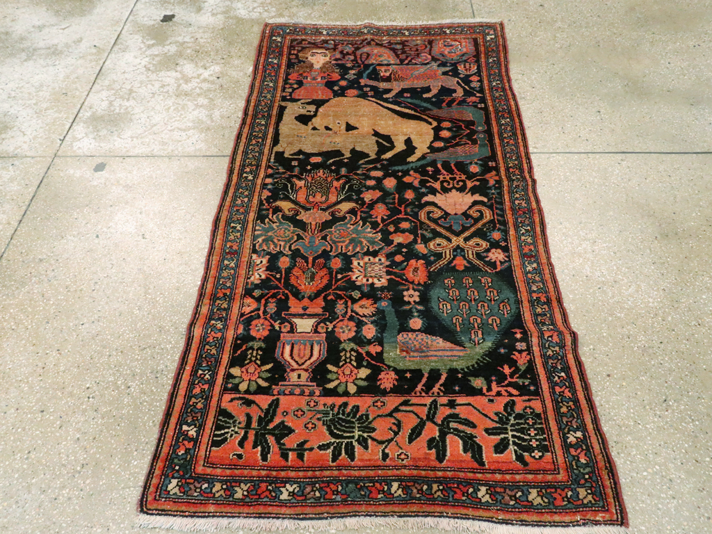 Antique Persian Malayer Pictorial Rug, No.25857 - Gss