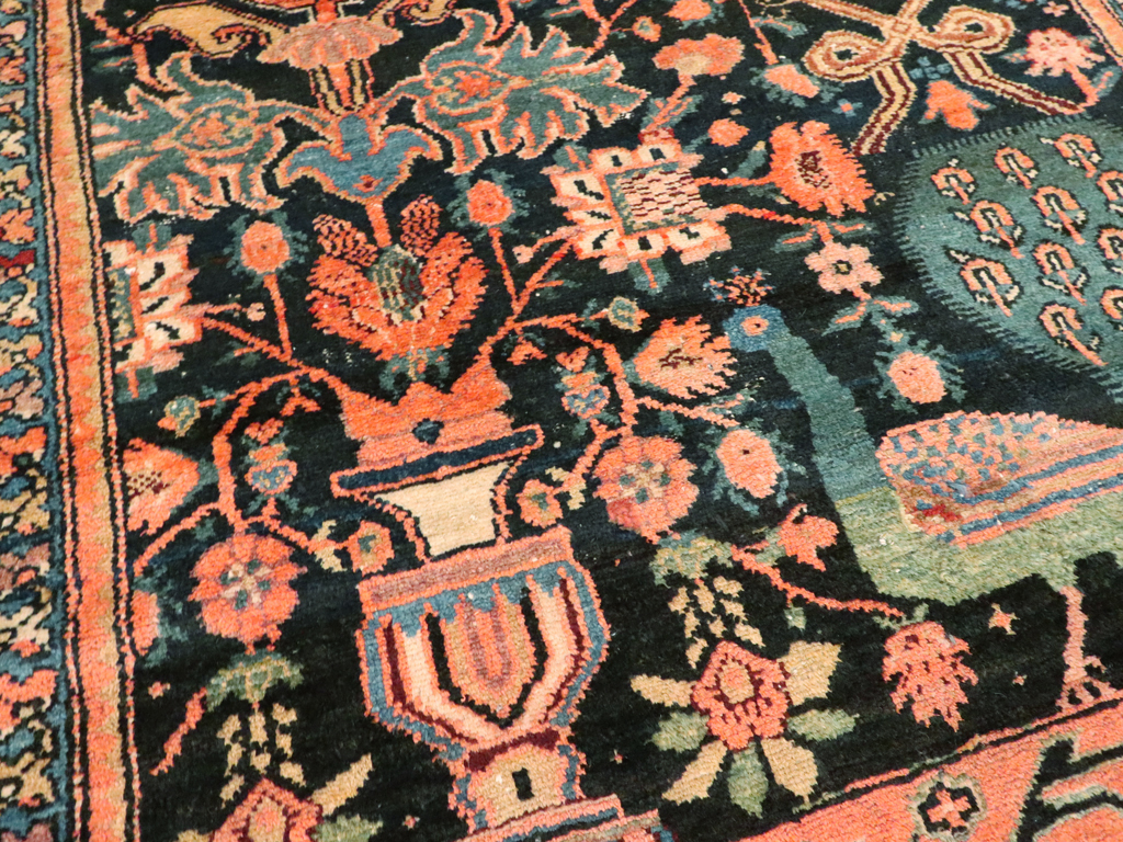 Antique Persian Malayer Pictorial Rug, No.25857 - Gss