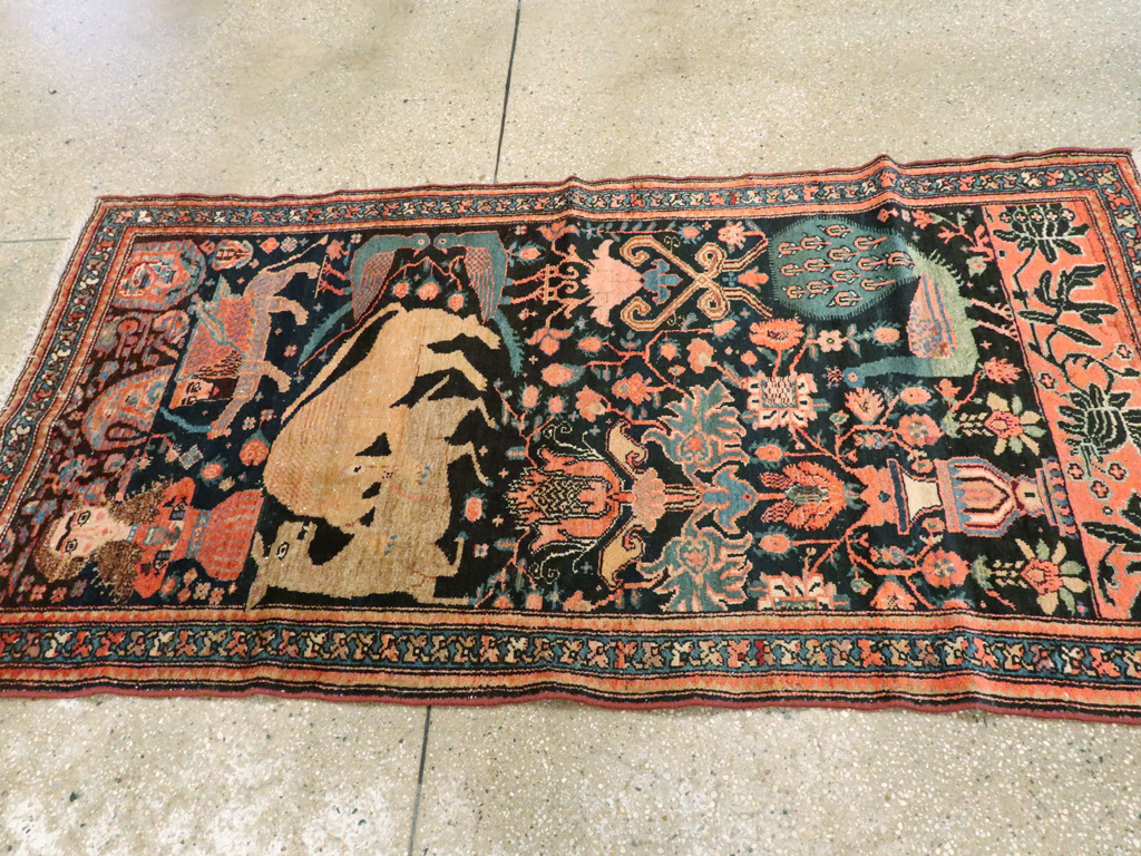 Antique Persian Malayer Pictorial Rug, No.25857 - Gss