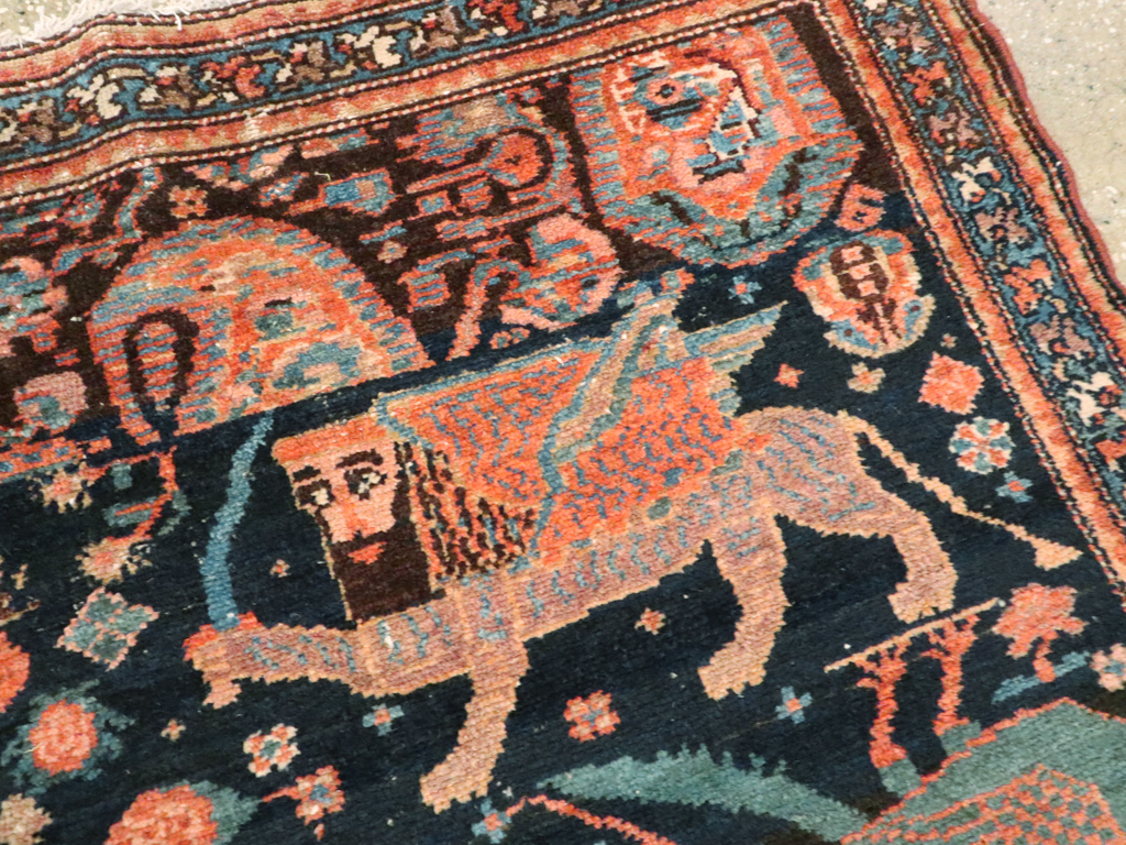 Antique Persian Malayer Pictorial Rug, No.25857 - Gss