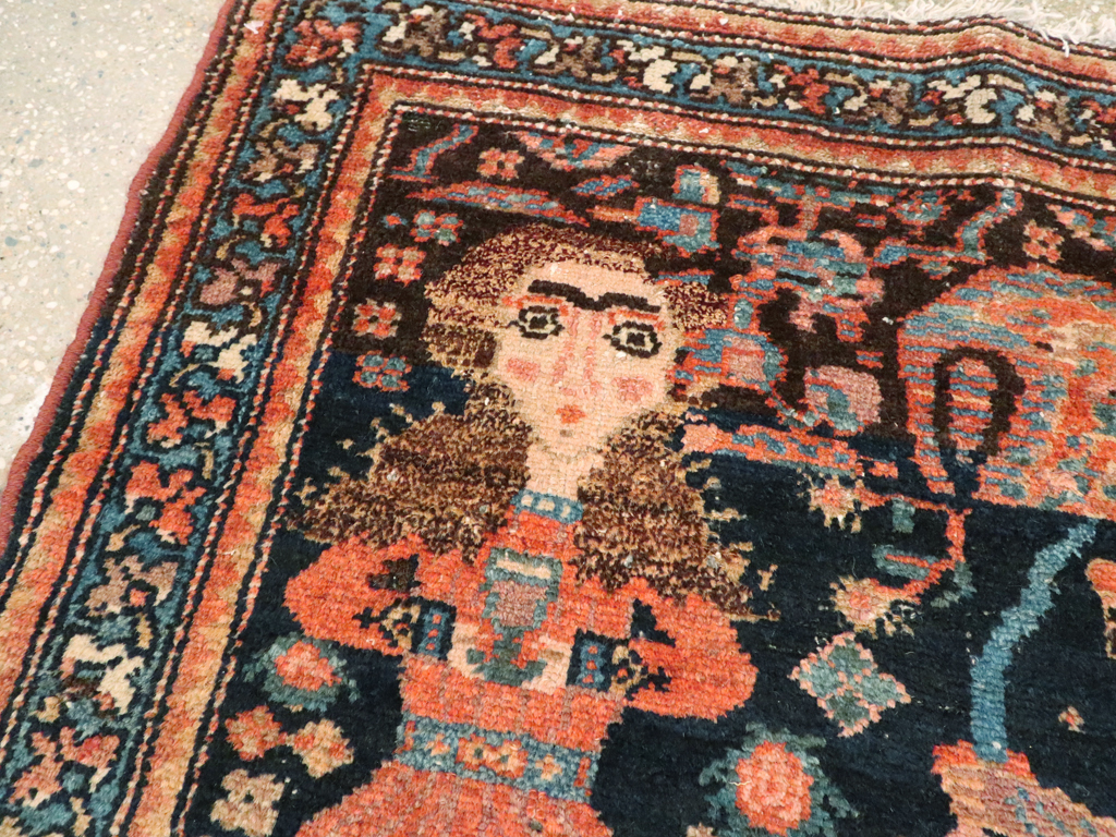 Antique Persian Malayer Pictorial Rug, No.25857 - Gss