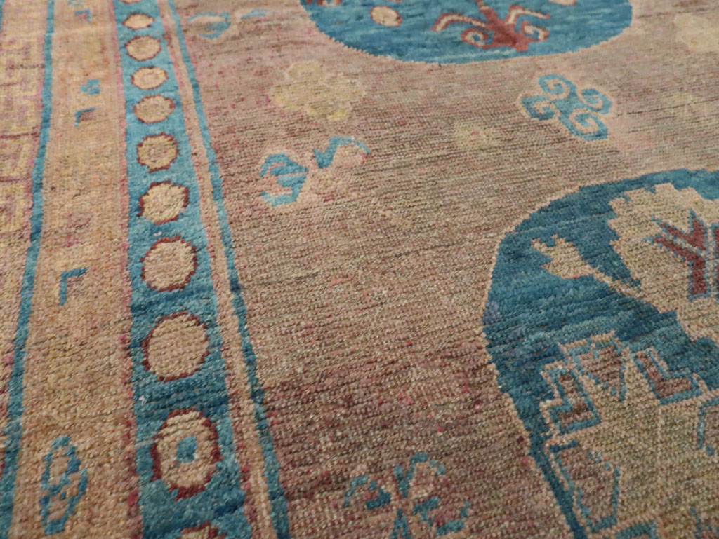 Antique East Turkestan Khotan Accent Rug, No.25862 - Gss