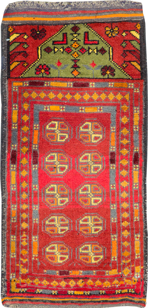 Vintage Central Asian Turkoman Tribal Throw Rug, No.25864 - Gss