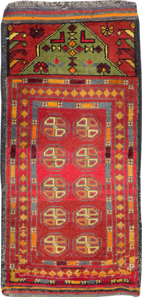 Vintage Persian Turkoman Tribal Throw Rug, No.25864 - Gss