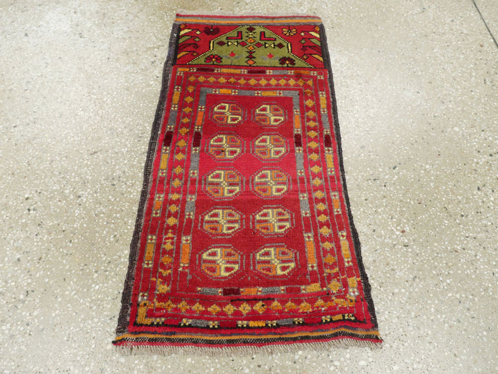 Vintage Persian Turkoman Tribal Throw Rug, No.25864 - Gss