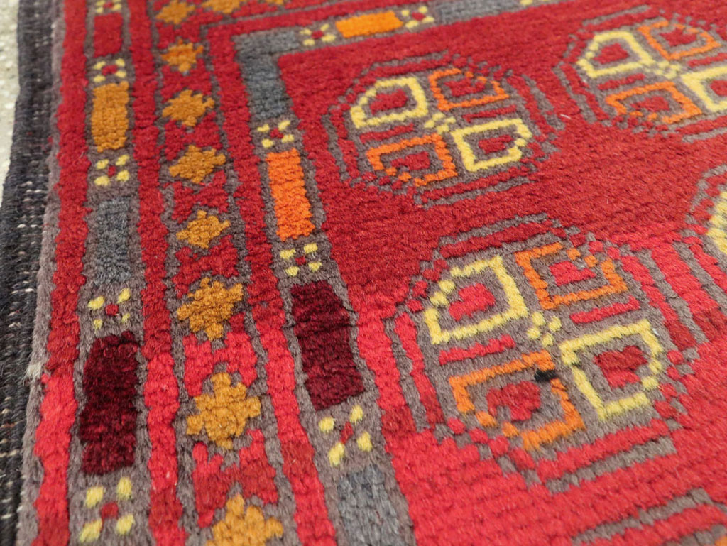 Vintage Persian Turkoman Tribal Throw Rug, No.25864 - Gss