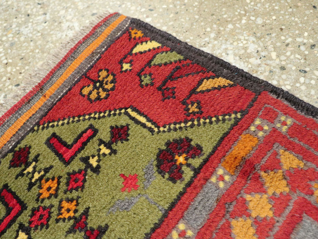 Vintage Persian Turkoman Tribal Throw Rug, No.25864 - Gss