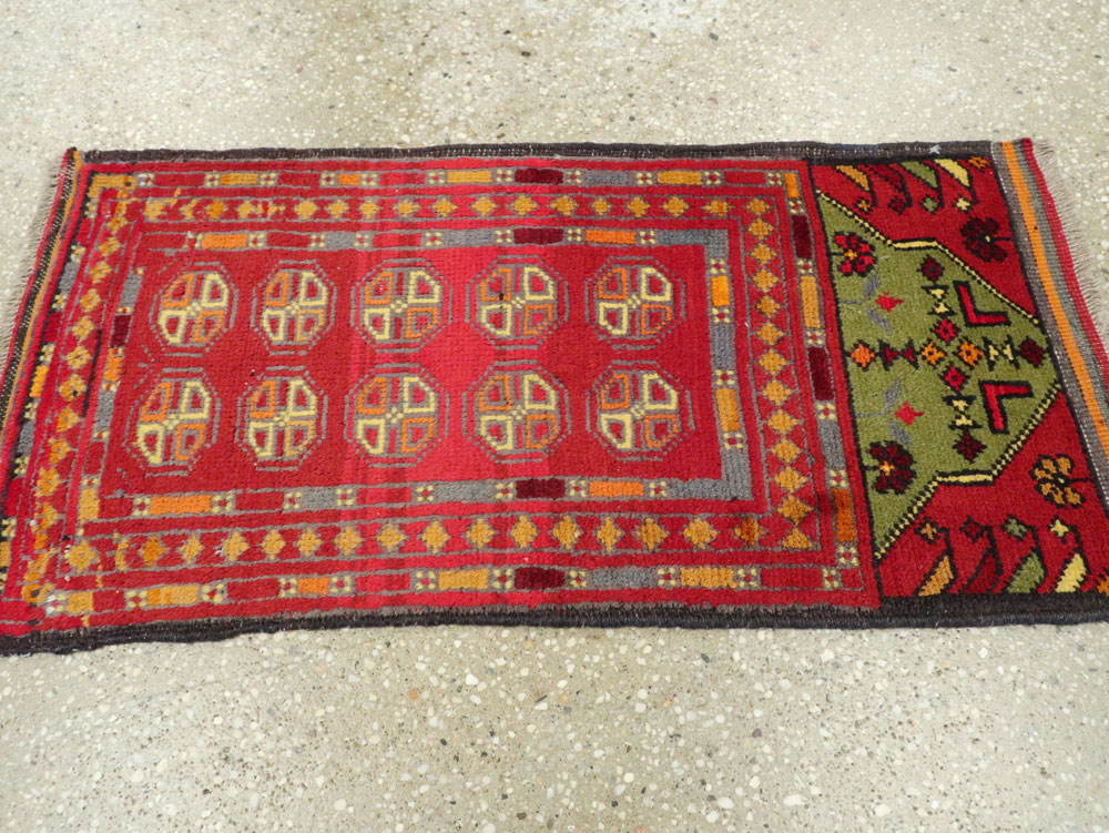 Vintage Central Asian Turkoman Tribal Throw Rug, No.25864 - Gss