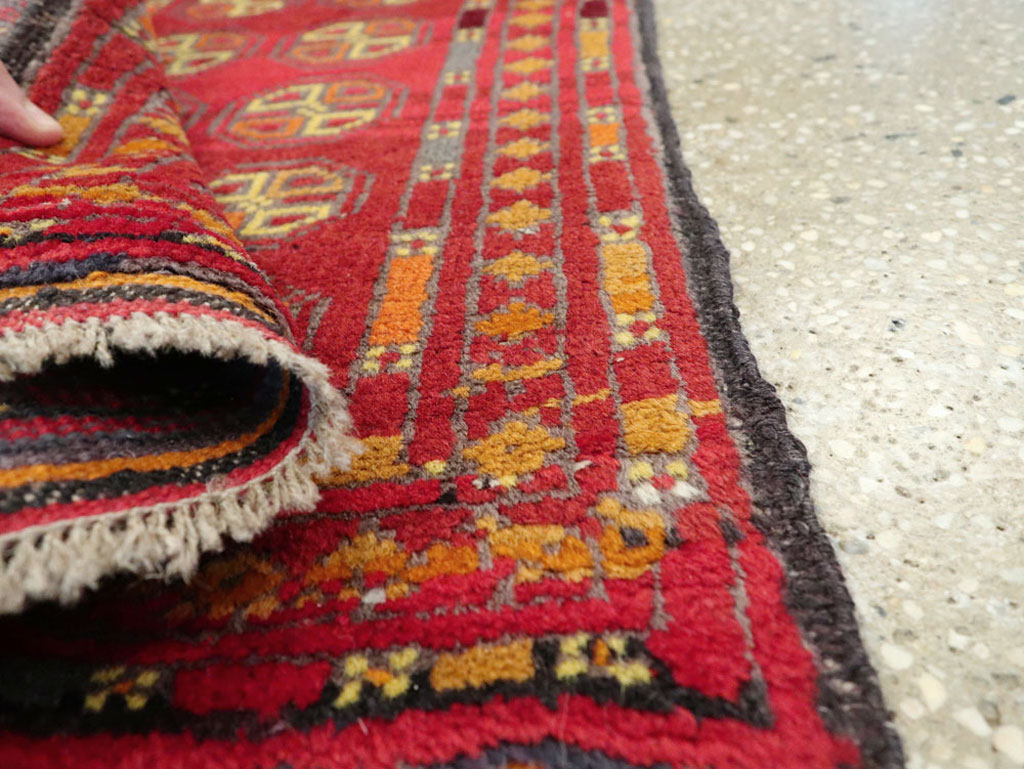Vintage Persian Turkoman Tribal Throw Rug, No.25864 - Gss