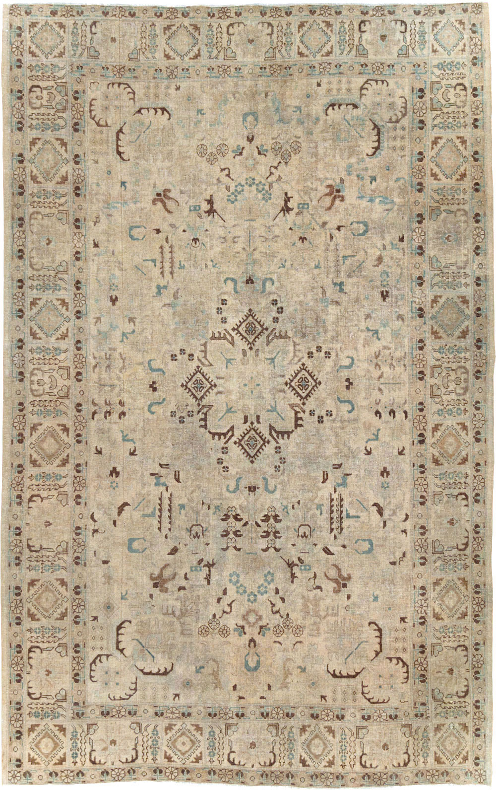 Vintage Persian Tabriz Accent Carpet, No.25867 - Gss